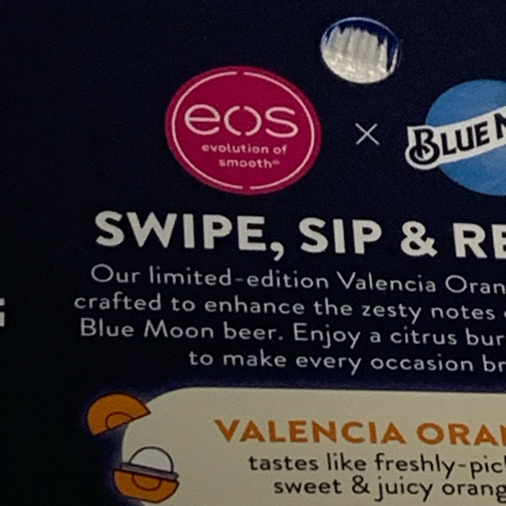 EOS Blue Moon Valencia Orange Lip Balm Sphere 0.25 oz 7g Limited Edition NIB New - Picture 7 of 11